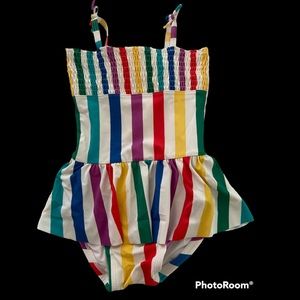 Hanna Anderson Rainbow Stripe Swimsuit size 3